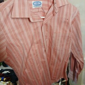 Hostess Men's Coral Striped Casual Shirt